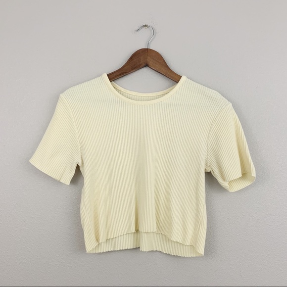 pastel yellow crop top